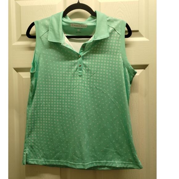 Pebble Beach Women's Size Large Performance Golf Tennis Green Sleeveless Polo - Picture 1 of 6